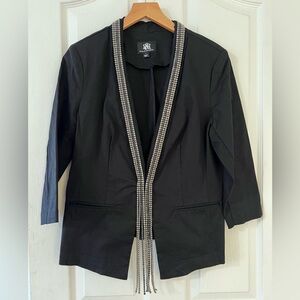 Rock & Republic jacket with decorative trim. Pockets are sewn shut. 10